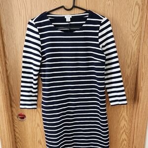 J CREW Classic Striped Long Sleeve Dress